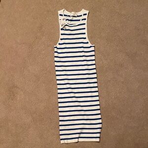 Mango Blue and White Striped Dress